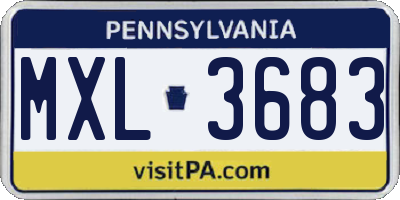 PA license plate MXL3683