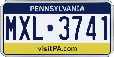 PA license plate MXL3741