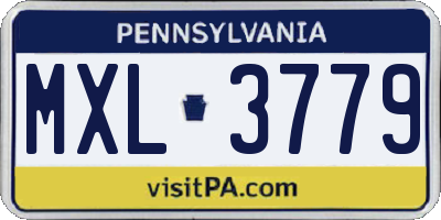 PA license plate MXL3779