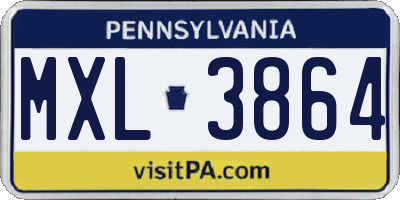 PA license plate MXL3864