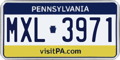 PA license plate MXL3971