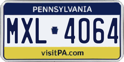 PA license plate MXL4064