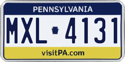 PA license plate MXL4131