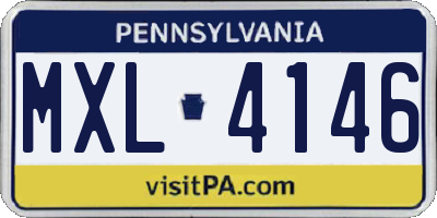 PA license plate MXL4146