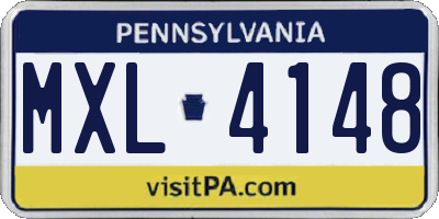 PA license plate MXL4148