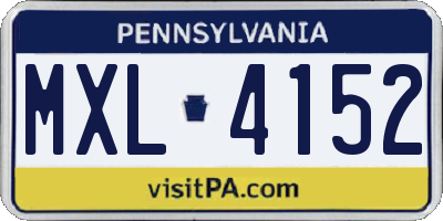 PA license plate MXL4152