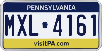 PA license plate MXL4161