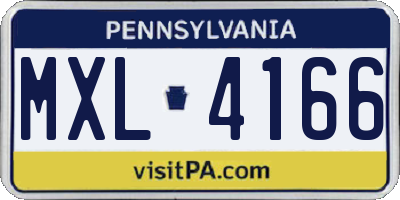 PA license plate MXL4166