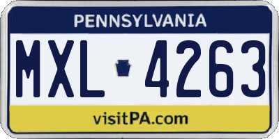 PA license plate MXL4263