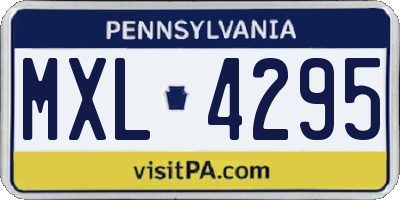 PA license plate MXL4295