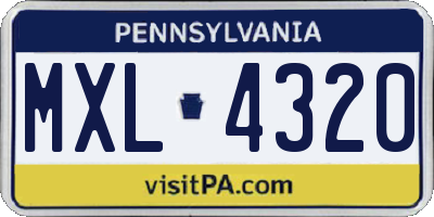 PA license plate MXL4320