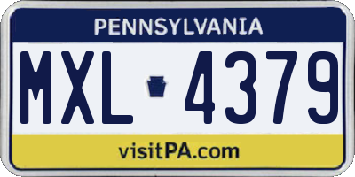 PA license plate MXL4379