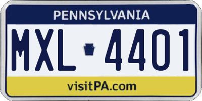 PA license plate MXL4401