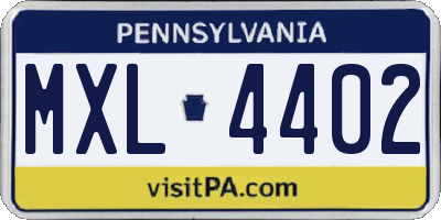 PA license plate MXL4402