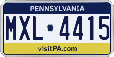 PA license plate MXL4415