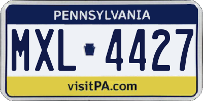 PA license plate MXL4427