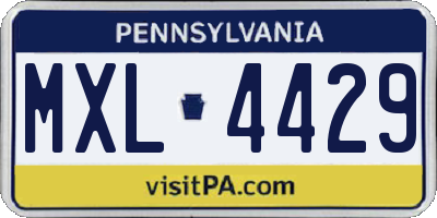 PA license plate MXL4429