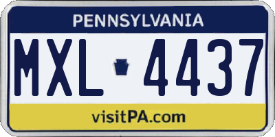 PA license plate MXL4437
