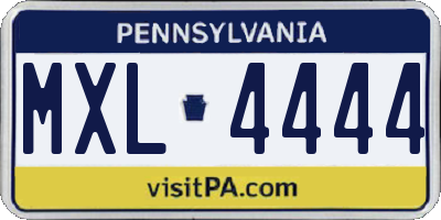 PA license plate MXL4444
