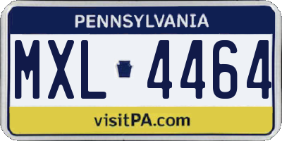 PA license plate MXL4464