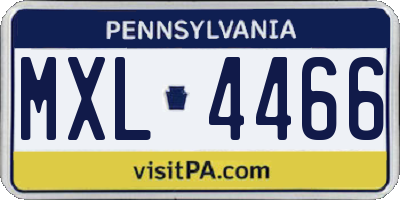 PA license plate MXL4466