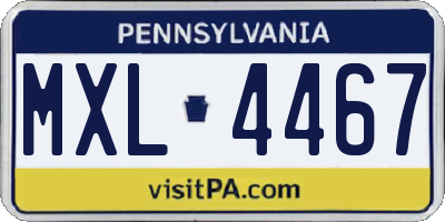 PA license plate MXL4467