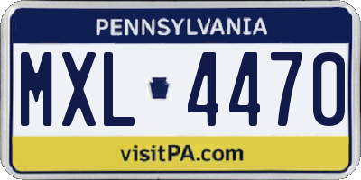 PA license plate MXL4470