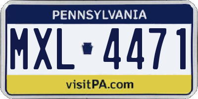 PA license plate MXL4471