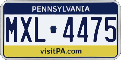 PA license plate MXL4475