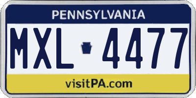 PA license plate MXL4477