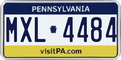 PA license plate MXL4484