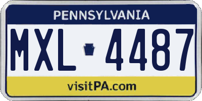 PA license plate MXL4487