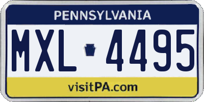 PA license plate MXL4495