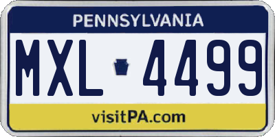 PA license plate MXL4499