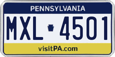PA license plate MXL4501