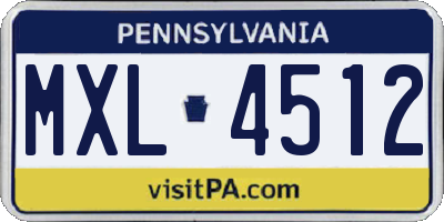 PA license plate MXL4512