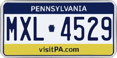 PA license plate MXL4529