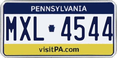 PA license plate MXL4544