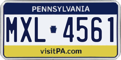 PA license plate MXL4561