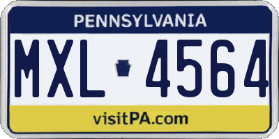 PA license plate MXL4564