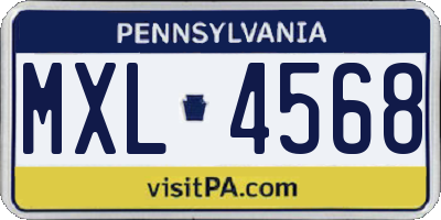 PA license plate MXL4568