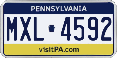 PA license plate MXL4592