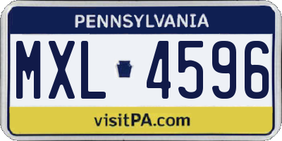 PA license plate MXL4596