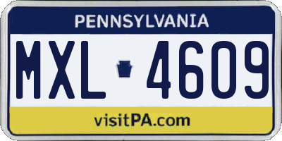 PA license plate MXL4609