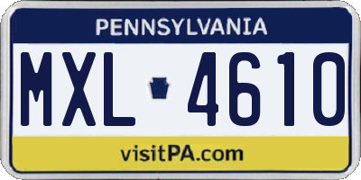 PA license plate MXL4610