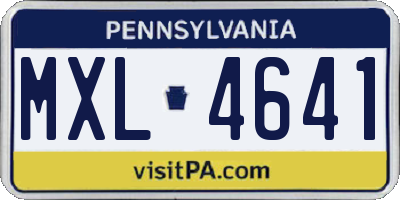 PA license plate MXL4641