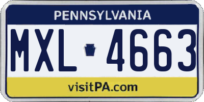 PA license plate MXL4663