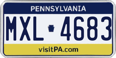 PA license plate MXL4683