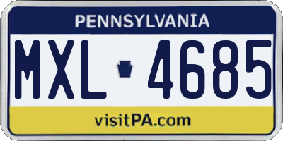PA license plate MXL4685