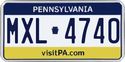 PA license plate MXL4740